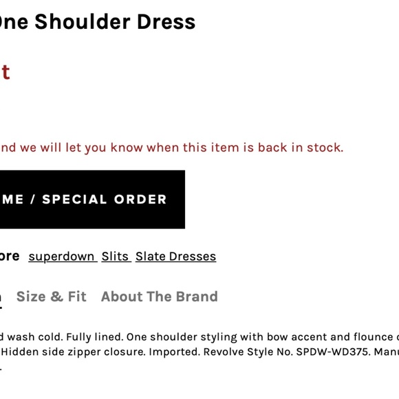 Revolve One Shoulder Dress - Picture 4 of 5
